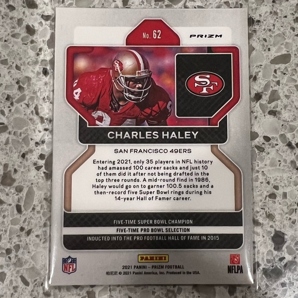 CHARLES HALEY ORANGE DISCO PRIZM CARD PANINI NFL 2021 49ers - Picture 2 of 2